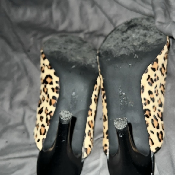 Franco Sarto leopard print peep toe heels mules  Sz 9 - Picture 8 of 8